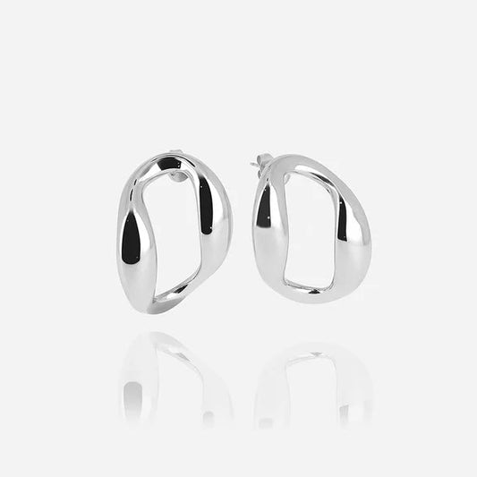 Boucles d’oreilles Odessa ZAG en acier inoxydable doré ou argenté au design organique et sculptural