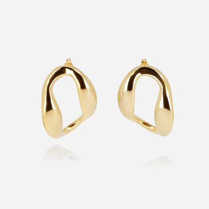 Boucles d’oreilles Odessa ZAG en acier inoxydable doré ou argenté au design organique et sculptural