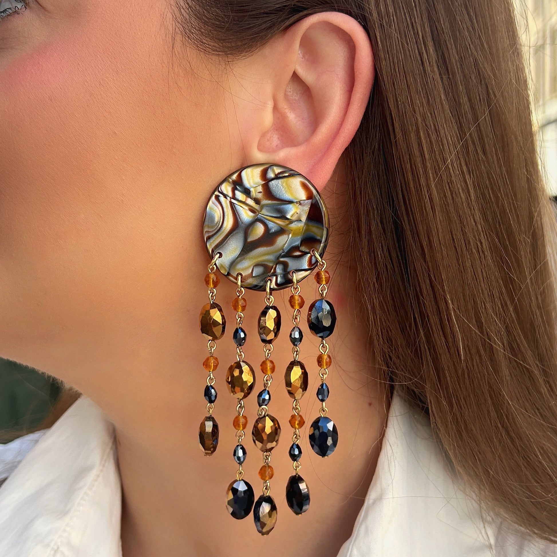 Boucles d’oreilles Pampilles Agate Francine Bramli Paris
