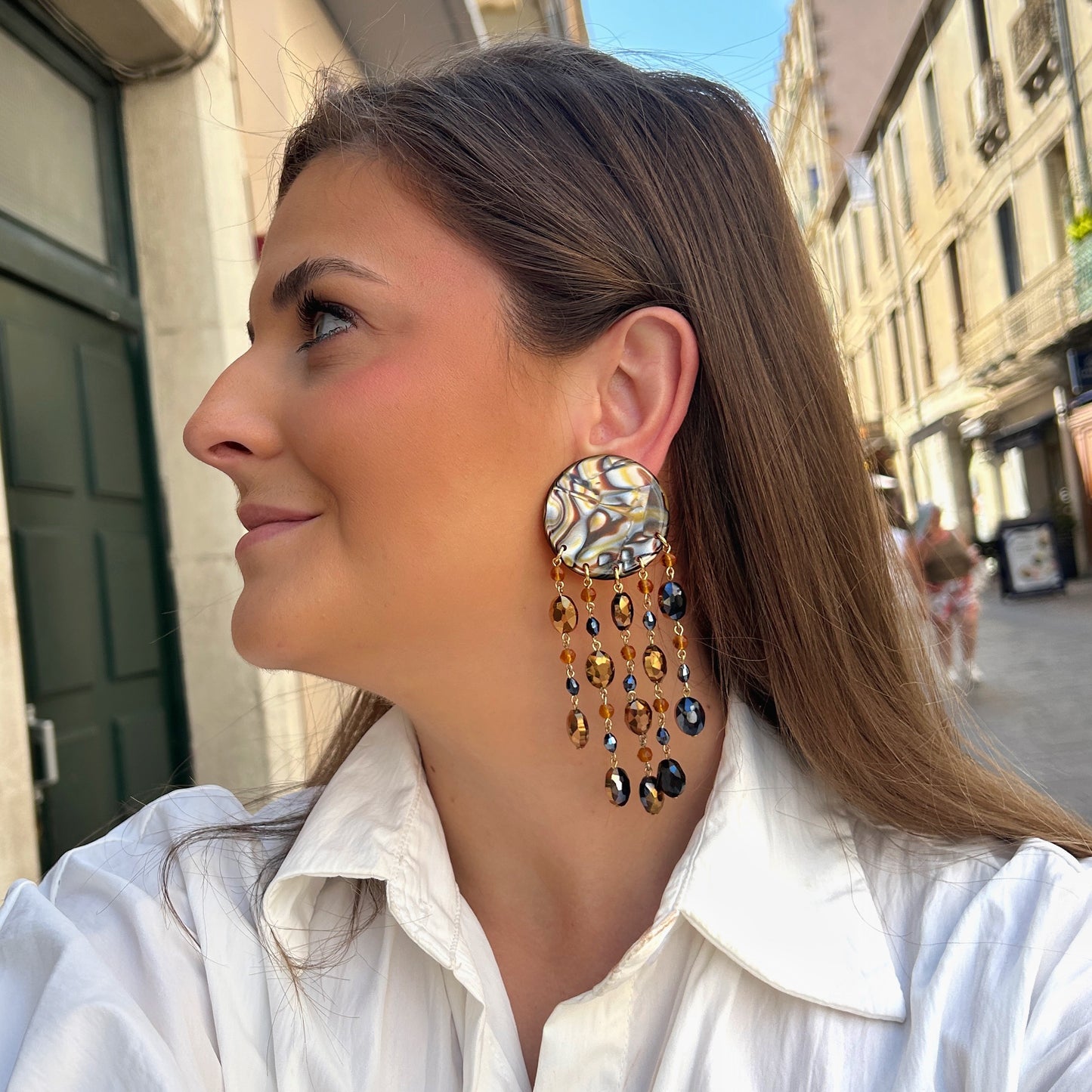 Boucles d’oreilles Pampilles Agate Francine Bramli Paris
