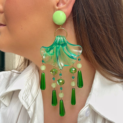 BOUCLES D'OREILLES - PAMPILLES AMELIA VERTE