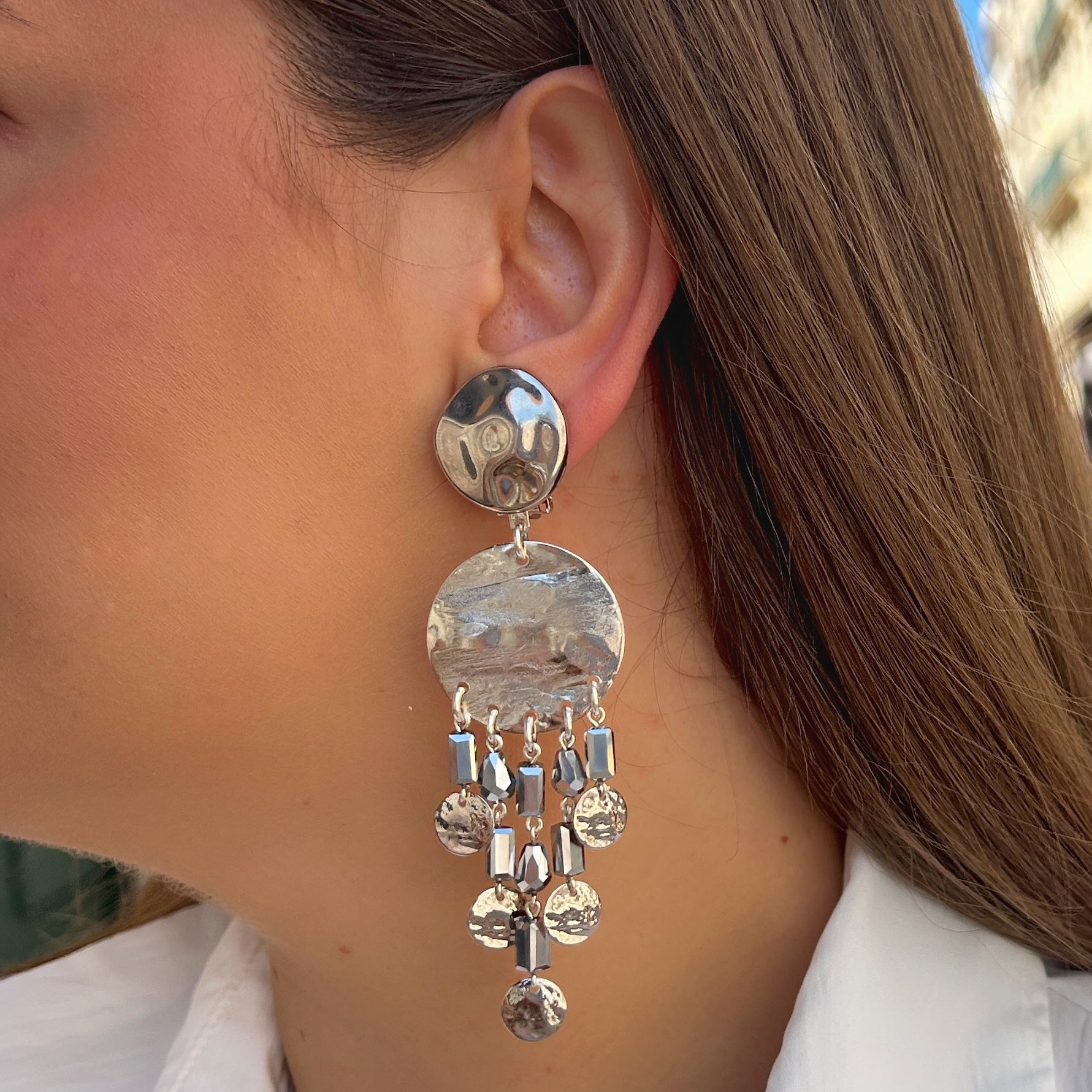 Boucles Pampilles silver XS Francine Bramli Paris pendantes argent