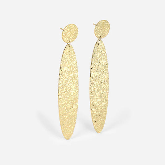 Boucles d’oreilles Patricia ZAG en acier inoxydable doré martelé