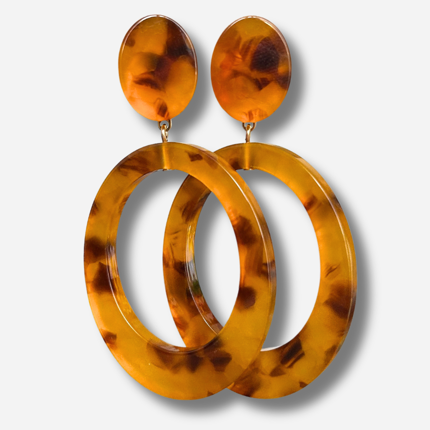 Boucles d’oreilles Pauline Ambre effet écaille Francine Bramli Paris
