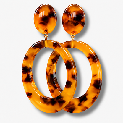 Boucles d’oreilles Pauline Ambre effet écaille Francine Bramli Paris
