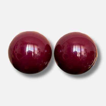 Boucles d’oreilles Rainball bordeaux rondes Francine Bramli Paris
