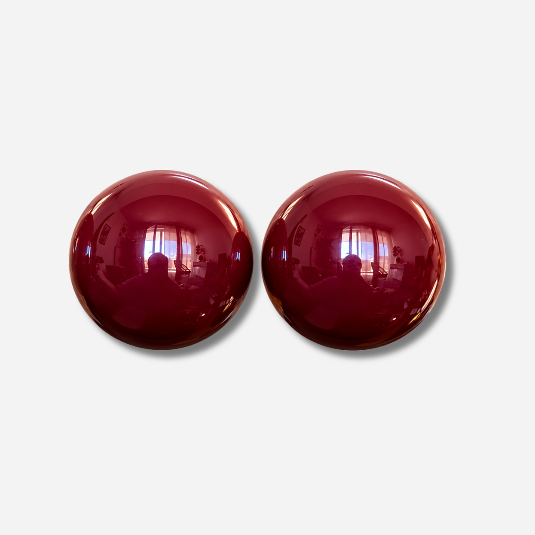 Boucles d’oreilles Rainball bordeaux rondes Francine Bramli Paris
