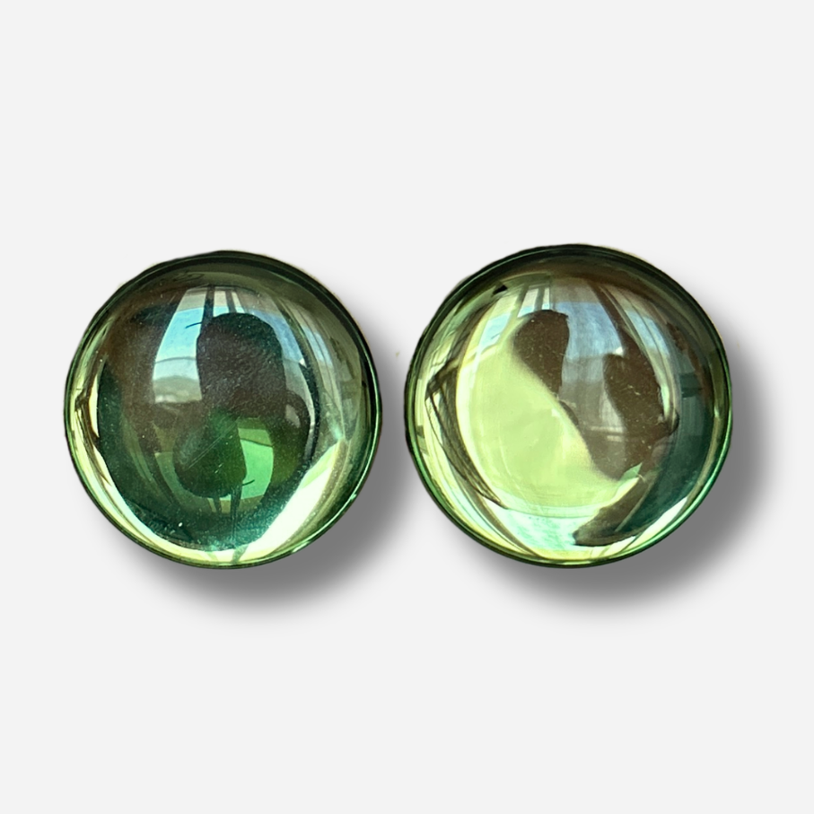 Boucles d’oreilles Rainball Miroir kaki Francine Bramli Paris
