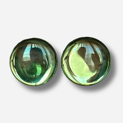 Boucles d’oreilles Rainball Miroir kaki Francine Bramli Paris
