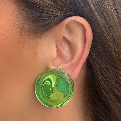 Boucles d’oreilles Rainball Miroir vertes Francine Bramli Paris
