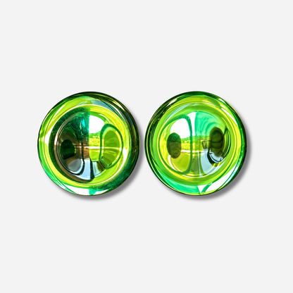 Boucles d’oreilles Rainball Miroir vertes Francine Bramli Paris
