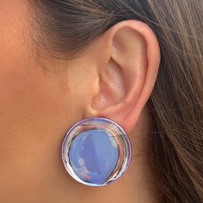 Boucles d’oreilles Rainball Miroir violet Francine Bramli Paris
