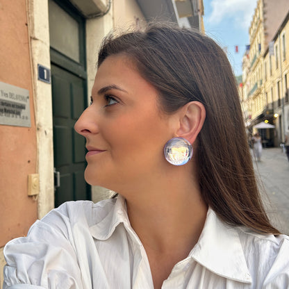 Boucles d’oreilles Rainball Miroir violet Francine Bramli Paris
