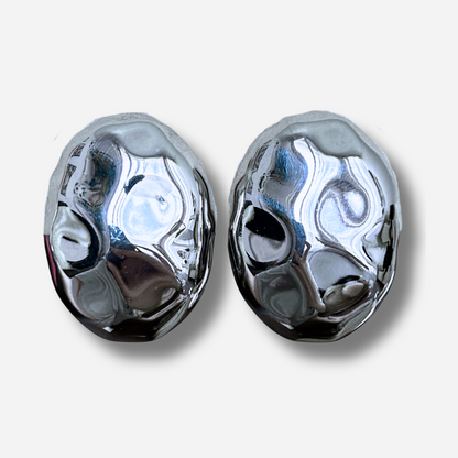 Boucles d’oreilles Rainball Silver Martelé Francine Bramli Paris
