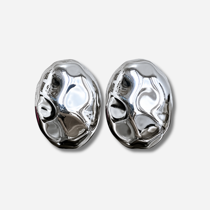 Boucles d’oreilles Rainball Silver Martelé Francine Bramli Paris
