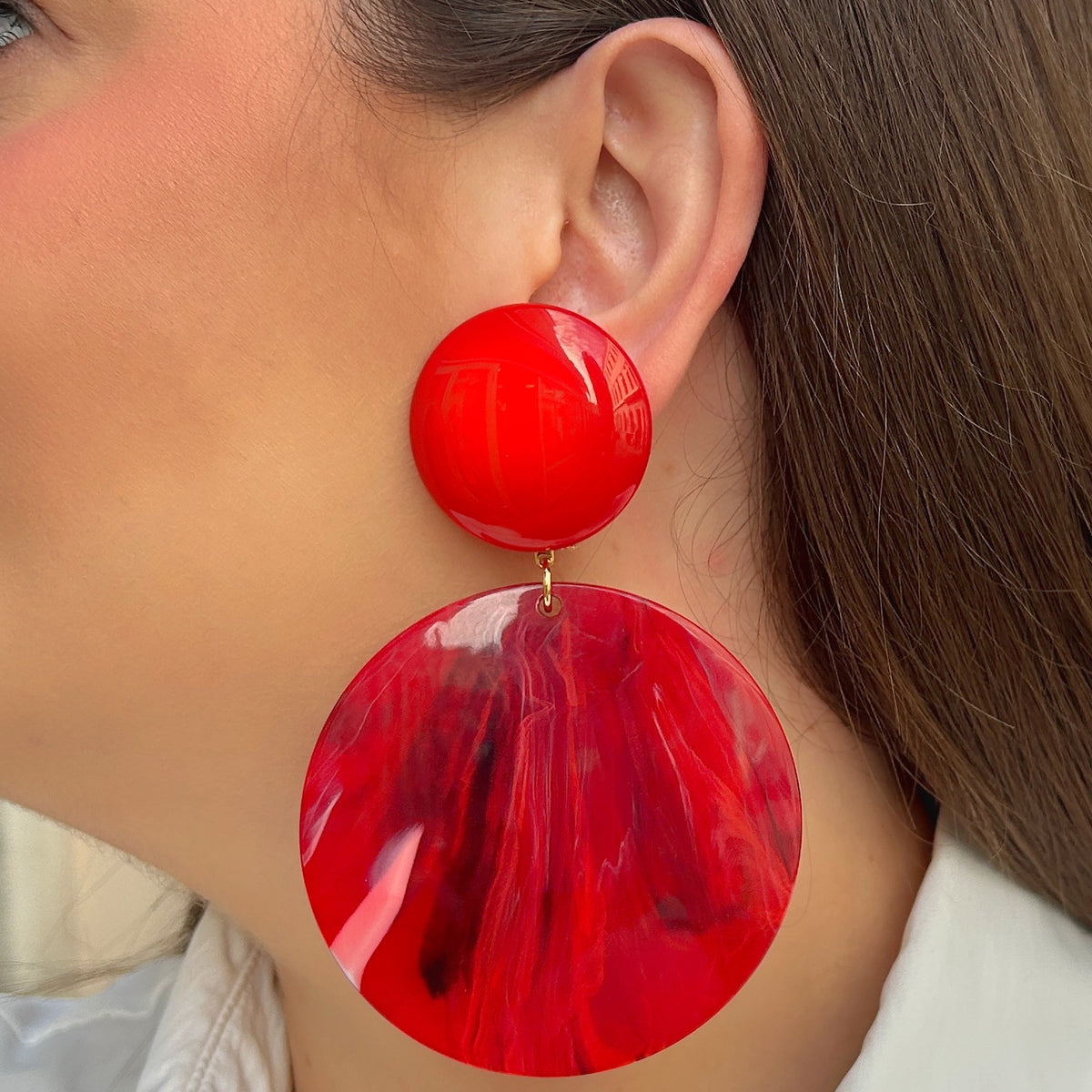 Boucles d’oreilles Rainbow Rouge Francine Bramli Paris – Divinity Sète