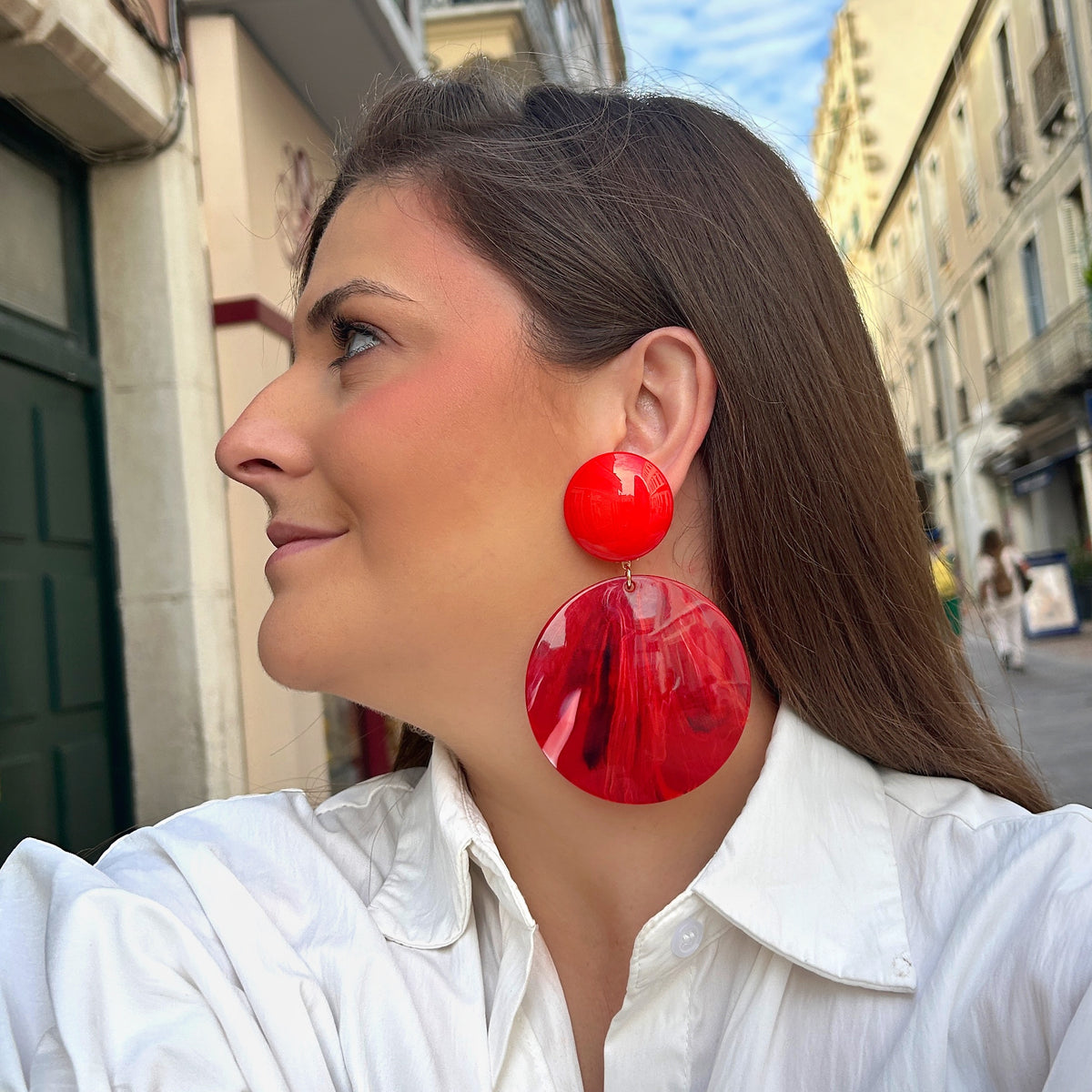 Boucles d’oreilles Rainbow Rouge Francine Bramli Paris – Divinity Sète