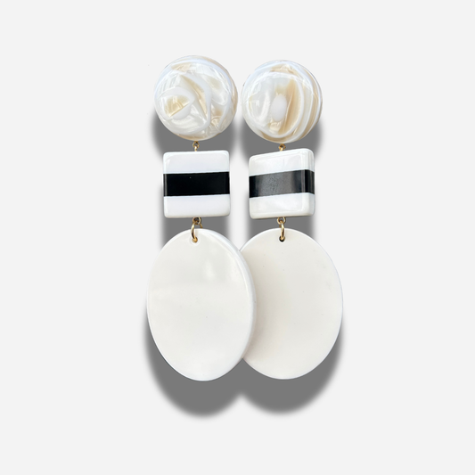 Boucles noir et blanc Francine Bramli Paris boucles graphiques élégantes