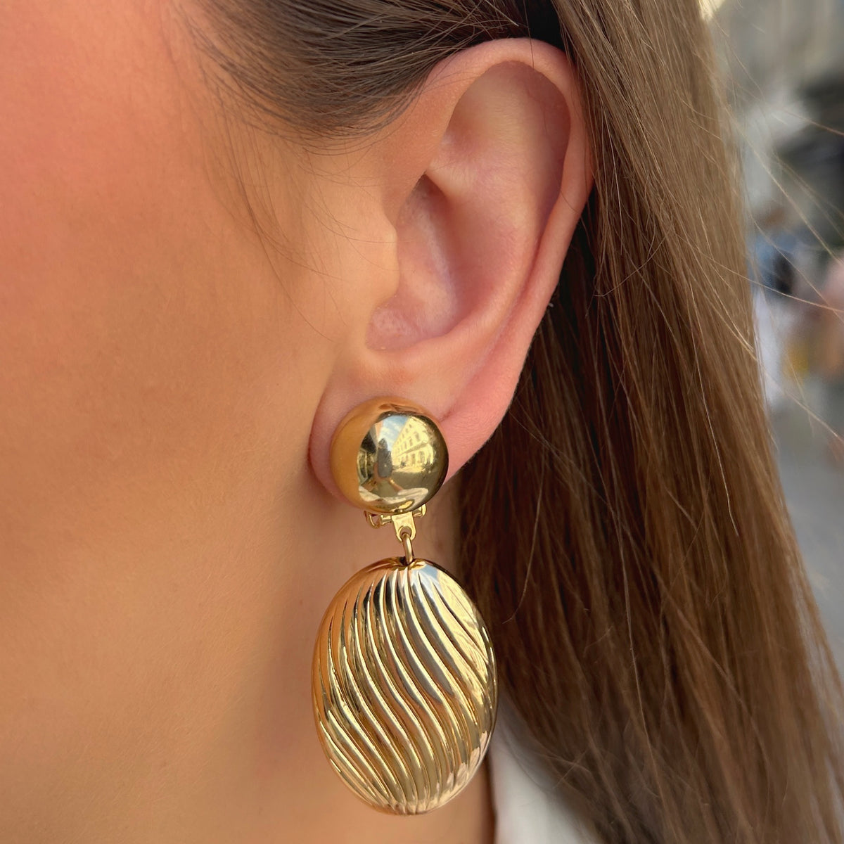 Boucles d’oreilles Réjane Gold dorées Francine Bramli Paris
