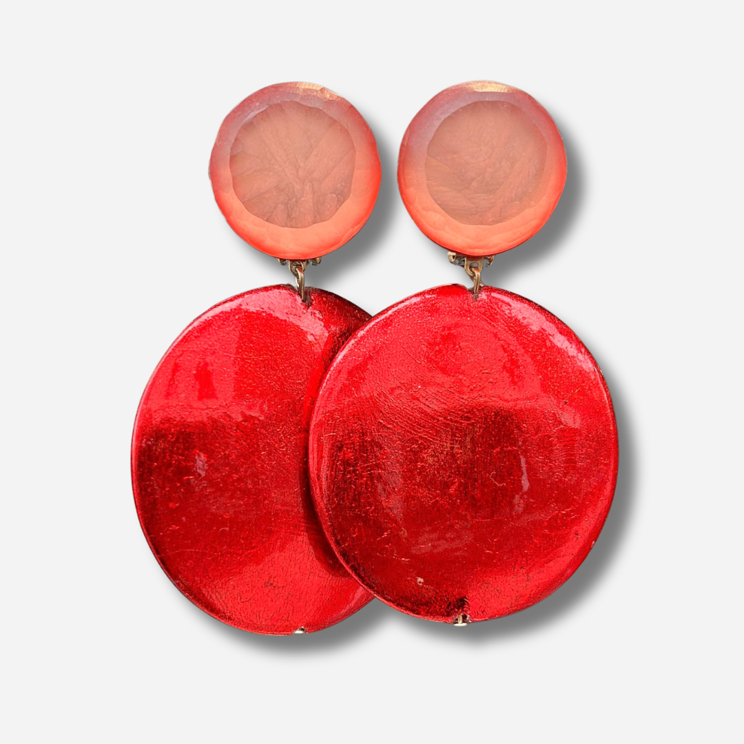 Boucles d’oreilles Rétro Rouge Francine Bramli Paris – Divinity Sète