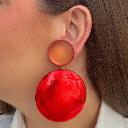 Boucles d’oreilles Rétro Rouge Francine Bramli Paris – Divinity Sète