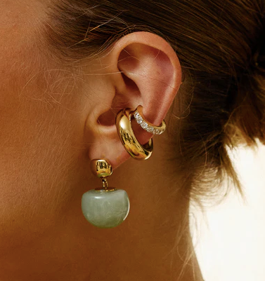 Boucles d’oreilles Rosazia ZAG en acier inoxydable doré et résine colorée