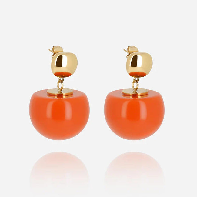 Boucles d’oreilles Rosazia ZAG en acier inoxydable doré et résine colorée
