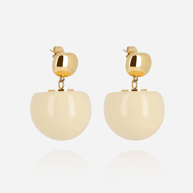 Boucles d’oreilles Rosazia ZAG en acier inoxydable doré et résine colorée