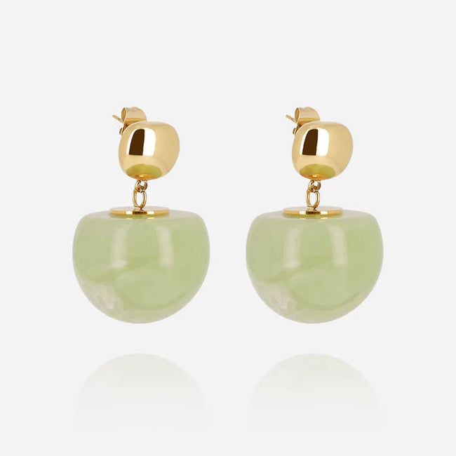 Boucles d’oreilles Rosazia ZAG en acier inoxydable doré et résine colorée