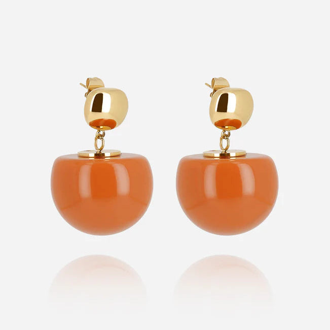 Boucles d’oreilles Rosazia ZAG en acier inoxydable doré et résine colorée