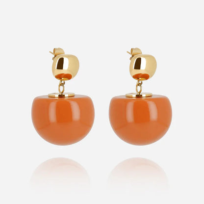 Boucles d’oreilles Rosazia ZAG en acier inoxydable doré et résine colorée