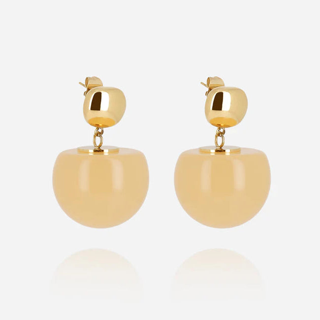 Boucles d’oreilles Rosazia ZAG en acier inoxydable doré et résine colorée