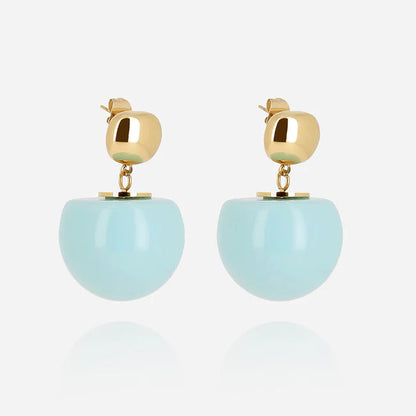 Boucles d’oreilles Rosazia ZAG en acier inoxydable doré et résine colorée