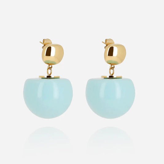 Boucles d’oreilles Rosazia ZAG en acier inoxydable doré et résine colorée