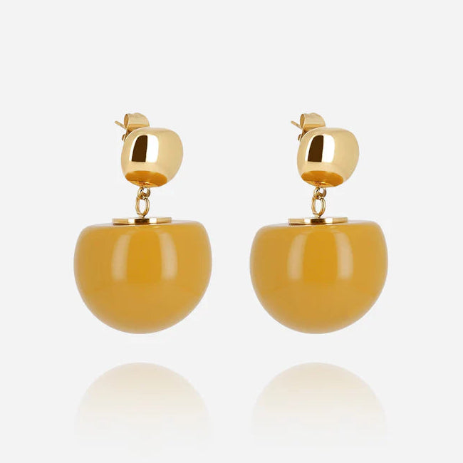 Boucles d’oreilles Rosazia ZAG en acier inoxydable doré et résine colorée