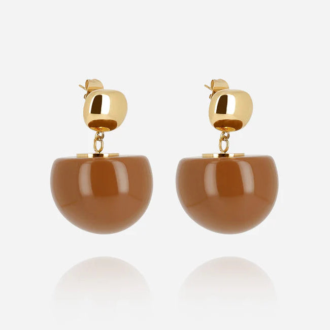 Boucles d’oreilles Rosazia ZAG en acier inoxydable doré et résine colorée