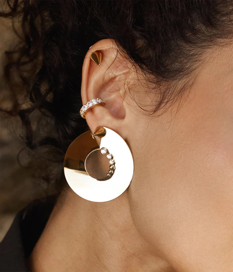 Boucles d’oreilles Sanji ZAG en acier inoxydable doré avec zirconiums