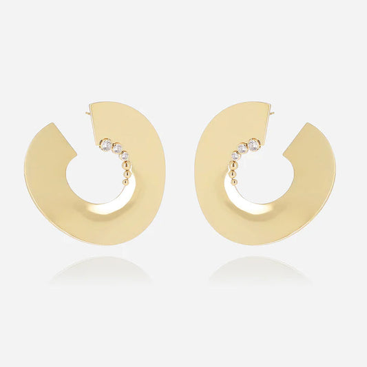Boucles d’oreilles Sanji ZAG en acier inoxydable doré avec zirconiums