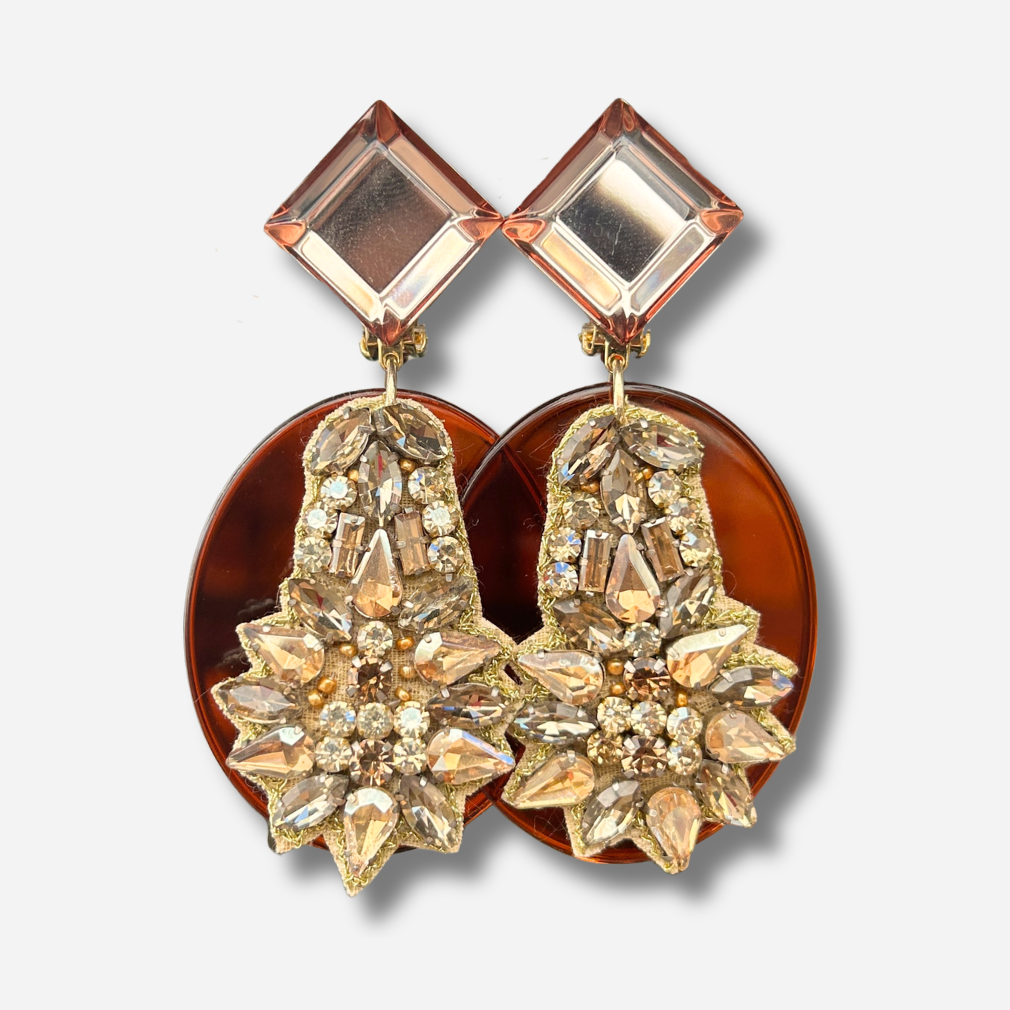 Boucles d’oreilles Sarasa Marron Gold Francine Bramli Paris
