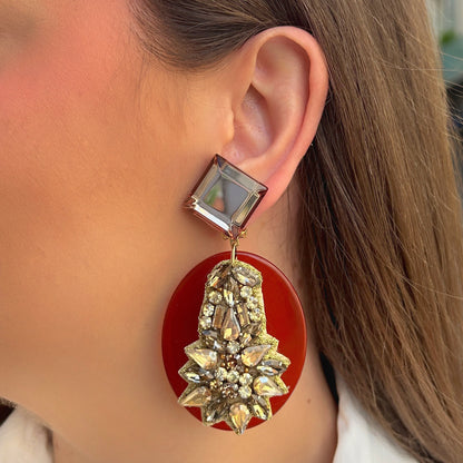 Boucles d’oreilles Sarasa Marron Gold Francine Bramli Paris
