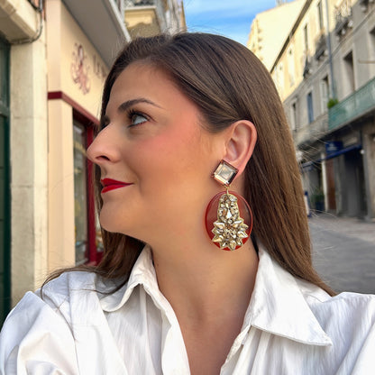 Boucles d’oreilles Sarasa Marron Gold Francine Bramli Paris
