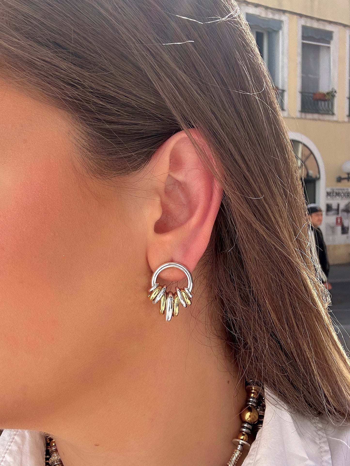 Boucles d’oreilles Sigal Donut Uni Argent portées
