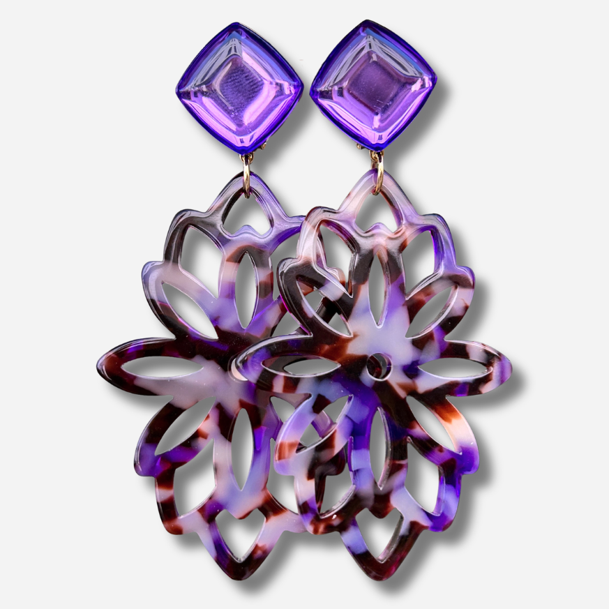 Boucles d’oreilles Somptueuse Violet Francine Bramli Paris
