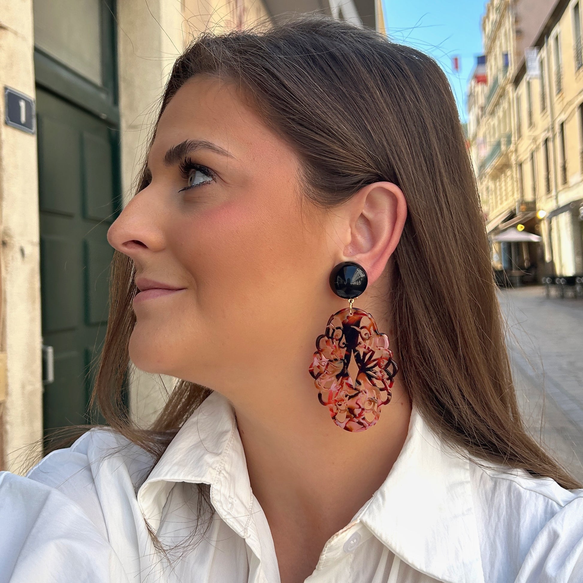 Boucles d’oreilles Sultane Bordeaux Francine Bramli Paris
