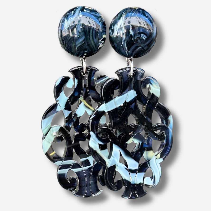 Boucles d’oreilles Sultane Gris Francine Bramli Paris
