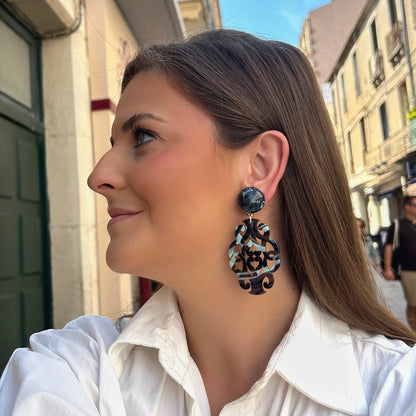 Boucles d’oreilles Sultane Gris Francine Bramli Paris
