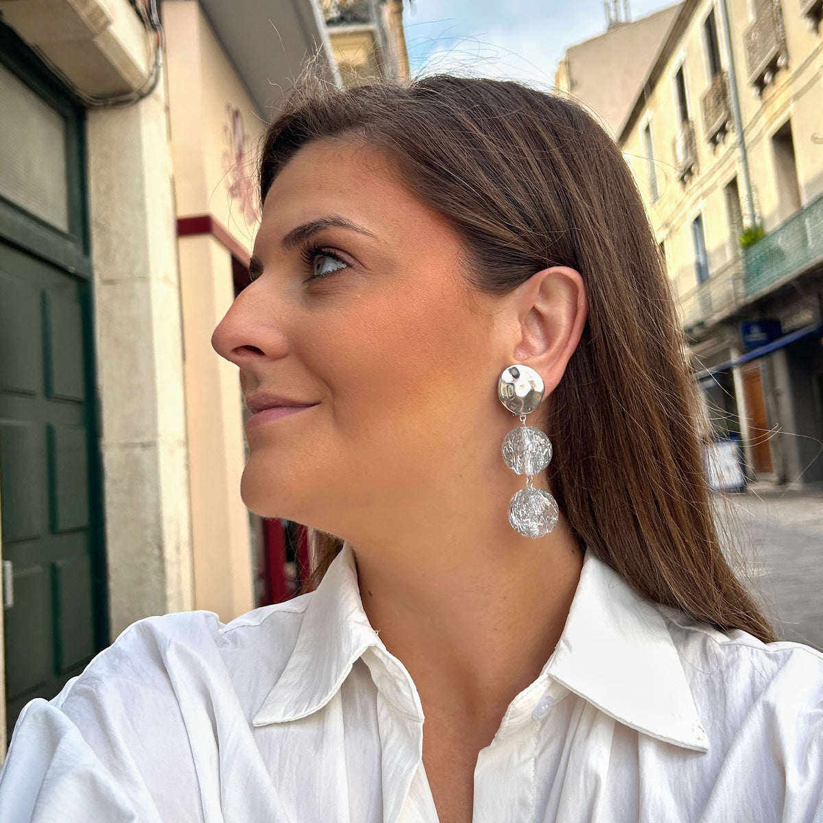 Boucles d’oreilles Sumac Silver XS argentées Francine Bramli Paris
