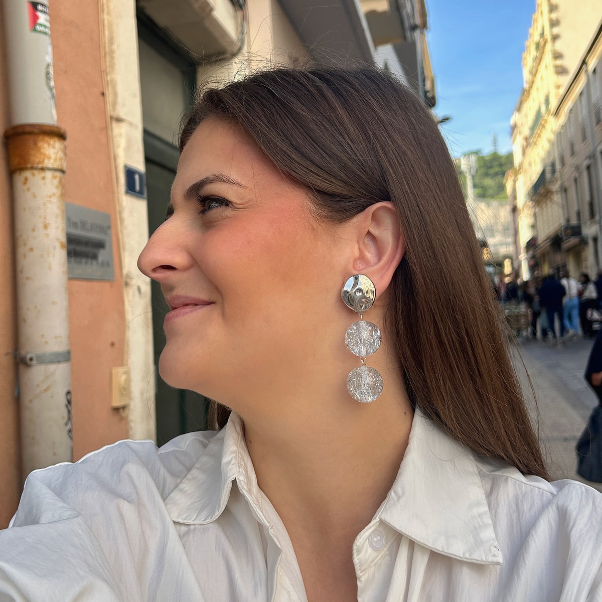Boucles d’oreilles Sumac Silver XS argentées Francine Bramli Paris
