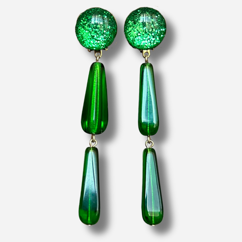 Boucles d’oreilles Suzanne Vert XS pendantes Francine Bramli Paris

