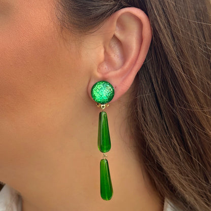 Boucles d’oreilles Suzanne Vert XS pendantes Francine Bramli Paris
